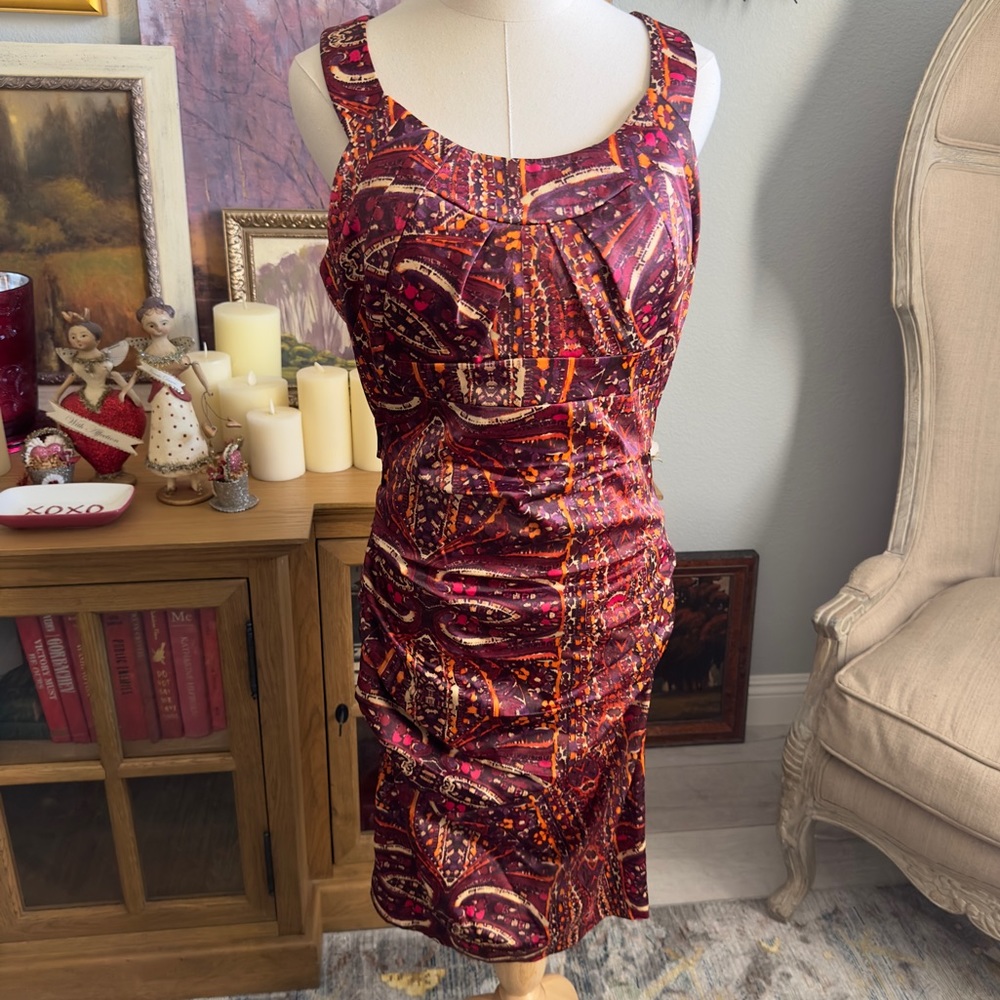 JAX Colorful Wiggle Bohemian Print Dress 12
